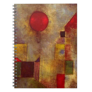 Paul Klee Röd Ballong Abstrakt Färgrik Konst Anteckningsbok