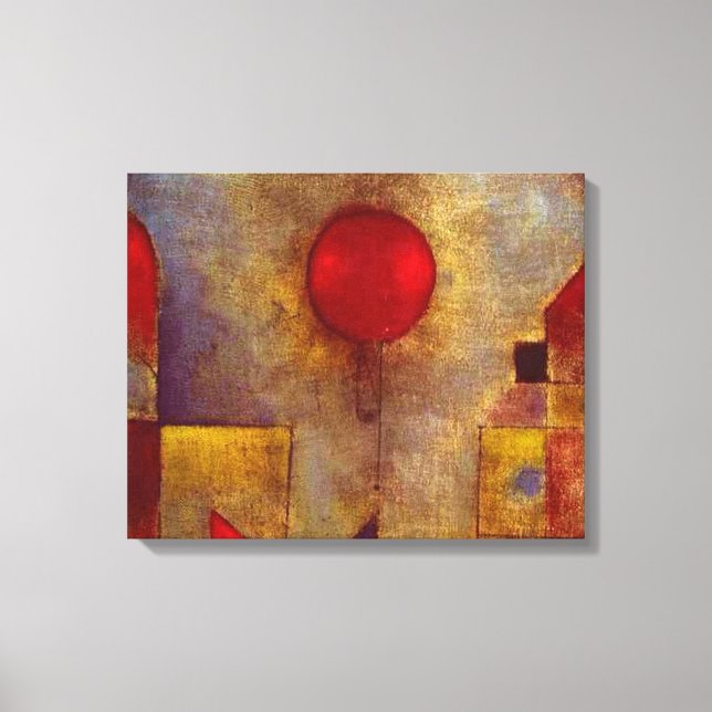 Paul Klee Röd Ballong Abstrakt Färgrik Konst  Canvastryck (Framsida)