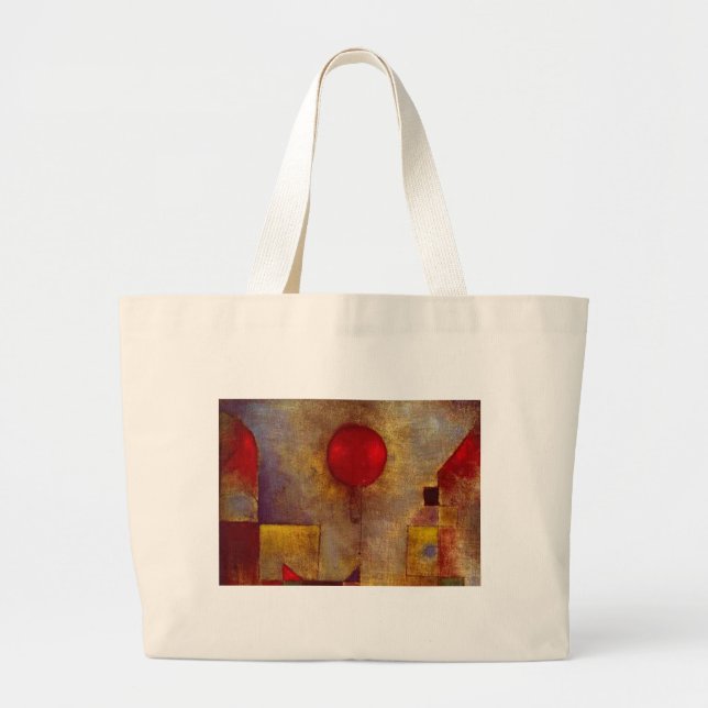 Paul Klee Röd Ballong Abstrakt Färgrik Konst  Jumbo Tygkasse (Framsidan)