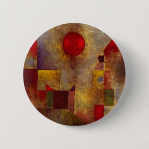 Paul Klee Röd Ballong Abstrakt Färgrik Konst Knapp