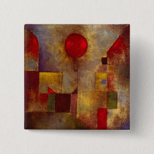 Paul Klee Röd Ballong Abstrakt Färgrik Konst Knapp