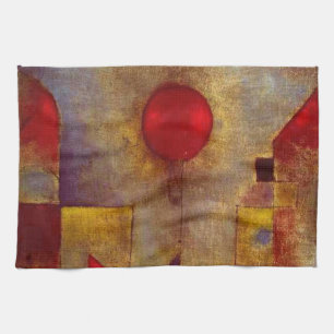Paul Klee Röd Ballong Abstrakt Färgrik Konst Kökshandduk