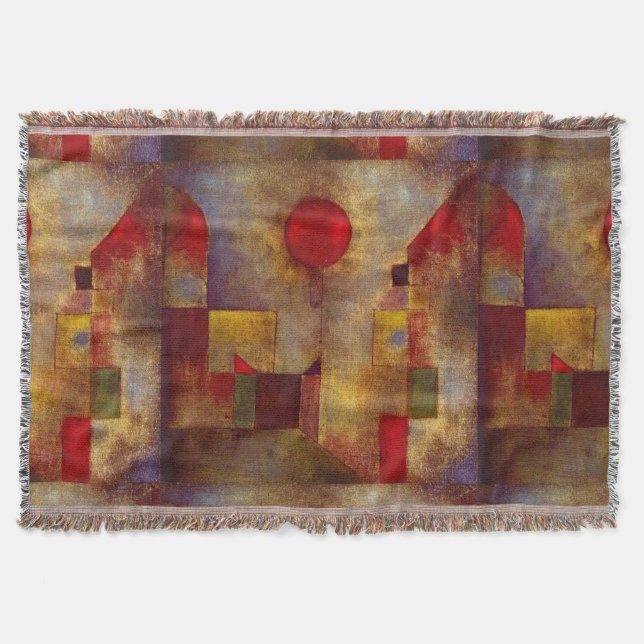Paul Klee Röd Ballong Abstrakt Färgrik Konst  Mysfilt (Framsidan)