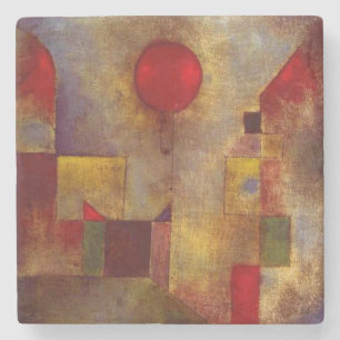 Paul Klee Röd Ballong Abstrakt Färgrik Konst Underlägg Sten