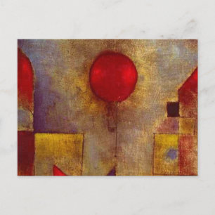 Paul Klee Röd Ballong Abstrakt Färgrik Konst Vykort