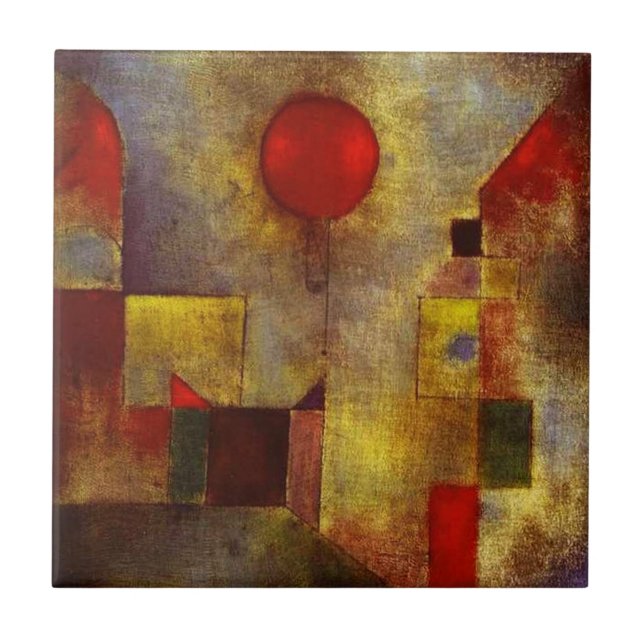 Paul Klee röd ballong Kakelplatta (Framsidan)