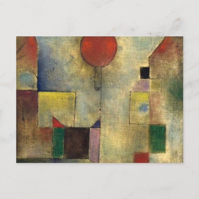 Paul Klee röd ballong Vykort (Framsida)