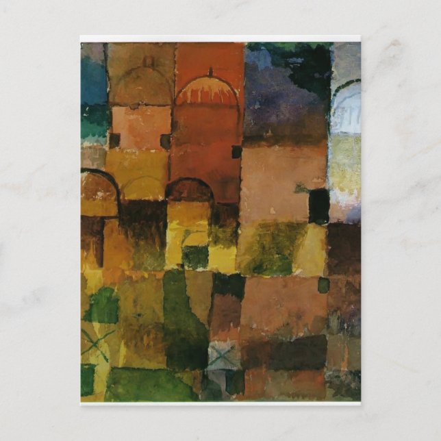 Paul Klee: Röda och vita domäner Vykort (Framsida)