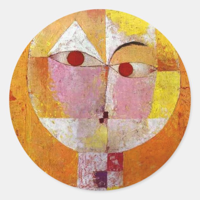 Paul Klee Senecio Painting Runt Klistermärke (Framsida)