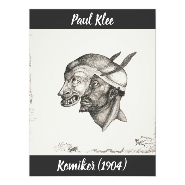 Paul Klee Sketch Komiker (mask) Fototryck (Framsidan)