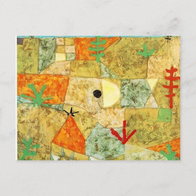 Paul Klee- Southern gardens Vykort (Framsida)
