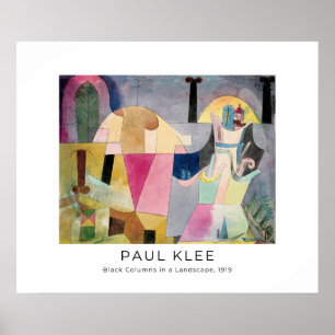 Paul Klee, svarta kolumner i ett liggande - fin ko Poster