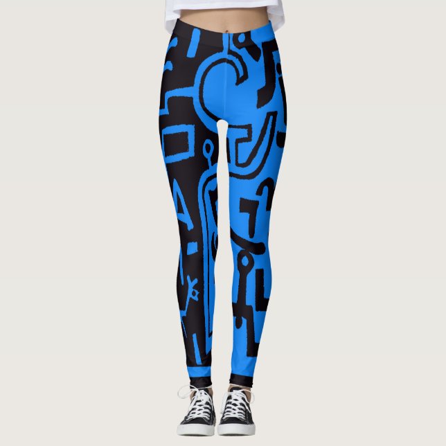 Paul Klee Svarta och Blå Leggings (Framsida)