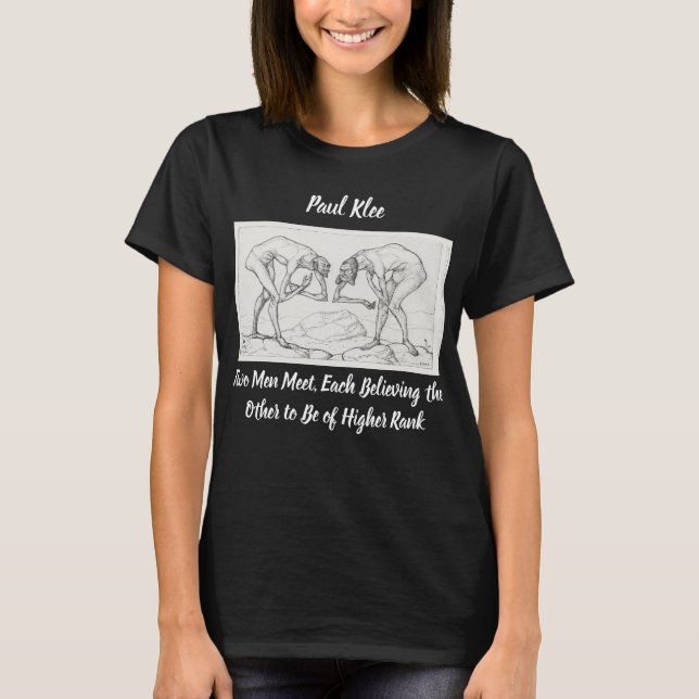 Paul Klee Two Manar Meet Abstrakt Sketch T-Shirt (Framsida)