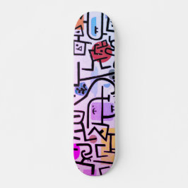 Paul Klees Rik Port - Coola Vintage Abstrakt Art Mini Skateboard Bräda 18,5 Cm