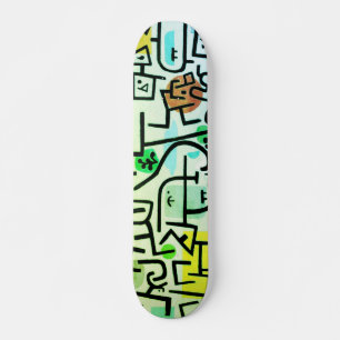 Paul Klees Rik Port - Coola Vintage Abstrakt Art  Mini Skateboard Bräda 18,5 Cm