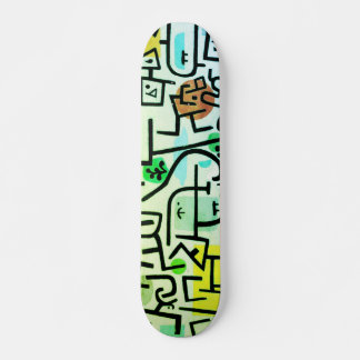 Paul Klees Rik Port - Coola Vintage Abstrakt Art Mini Skateboard Bräda 18,5 Cm