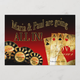 Paul Las Vegas Deluxe Bröllop | Rödsvart guld Inbjudningar
