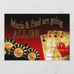 Paul Las Vegas Deluxe Bröllop   Rödsvart guld Inbjudningar