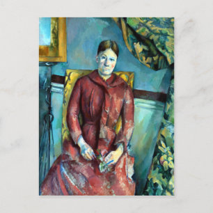 Paul Madame Cézanne i en röd klänning Vykort
