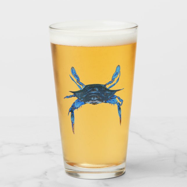 Paul McGehee Blue Crab Beer Glass Glaskopp (Framsida fylld)