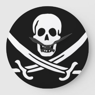 Paul McGehee "Calico Jack'Pirat Flagga" Clock Stor Klocka