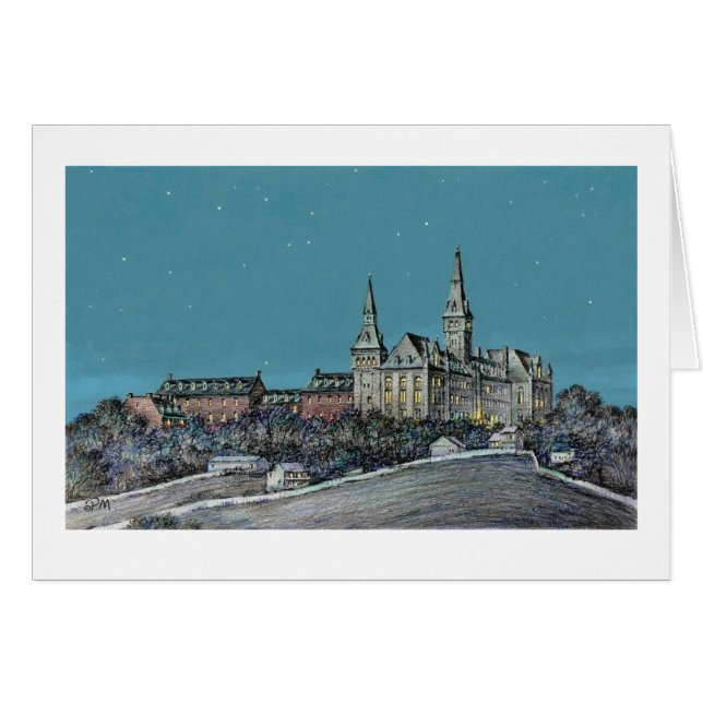 Paul McGehee "Georgetown - Healy Hall"-kort OBS Kort (Framsidan Horizontal)