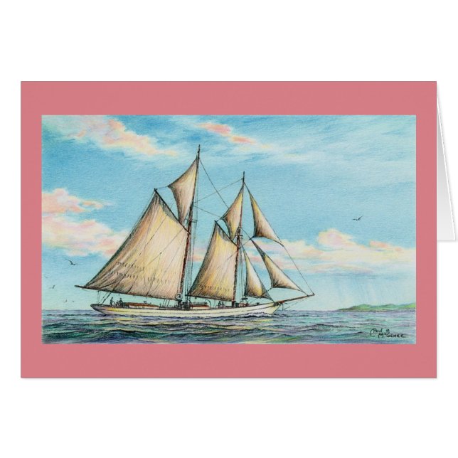 Paul McGehee "Jamaican Schooner"-kort OBS Kort (Framsidan Horizontal)