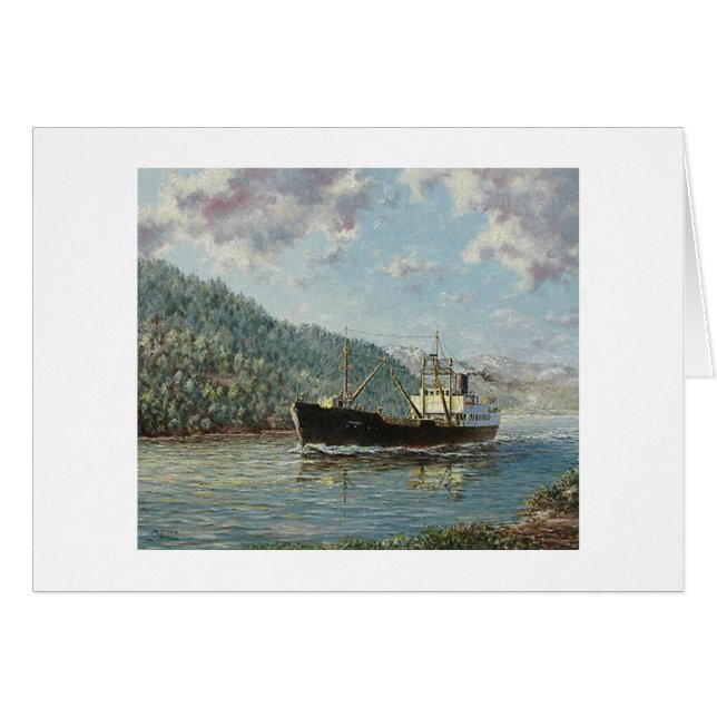 Paul McGehee norskt fraktbåt"Hornelen" kort (Framsidan Horizontal)
