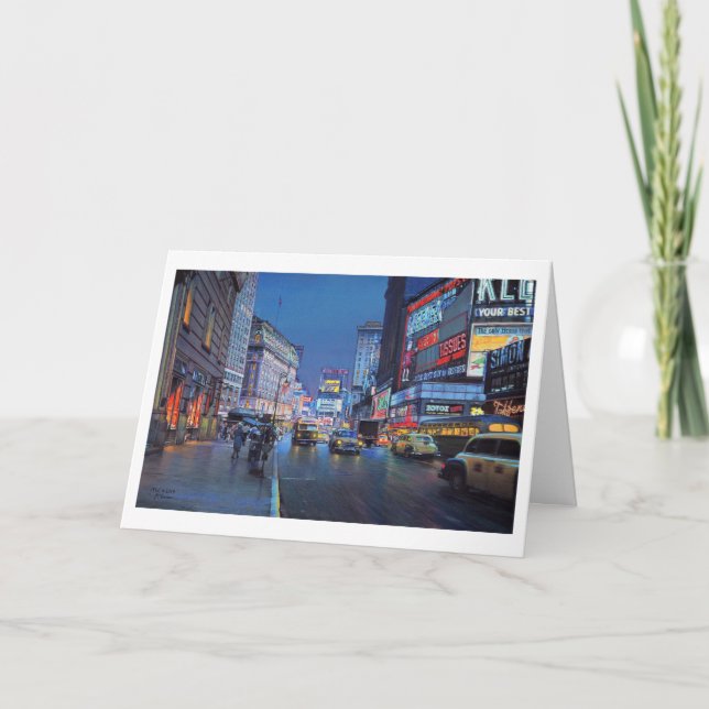 Paul McGehee "Times Square - 1954" Noteringskort Helgkort (Framsida)