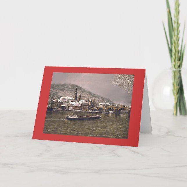 Paul McGehee "Winter in Heidelberg"-kort (tyskt) Helgkort (Framsida)