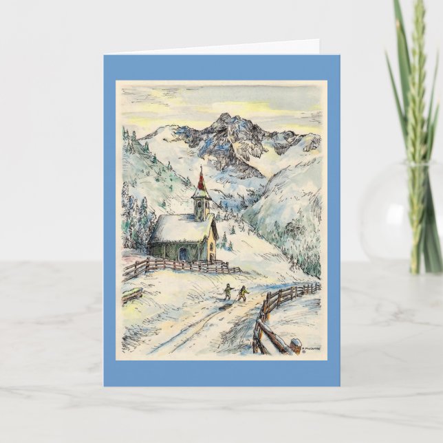 Paul McGehee "Zallinger Chapel" Julafton Card - it Helgkort (Framsida)