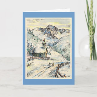 Paul McGehee "Zallinger Chapel" Julafton Card - it Helgkort