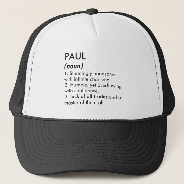Paul namn, Redigerbart namn, Anpassat namn Keps (Framsida)
