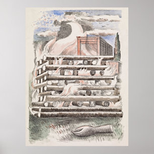 Paul Nash Funeral Pyre Affisch – Retro Elegans