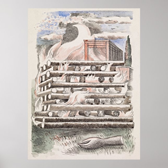 Paul Nash Funeral Pyre Poster - Retro Elegance (Framsidan)