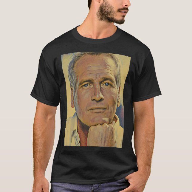 Paul Newman, moget porträtt T Shirt (Framsida)