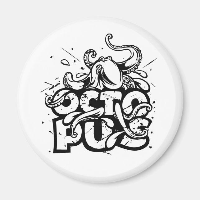 Paul Octopus Teckning Magnet (Framsidan)
