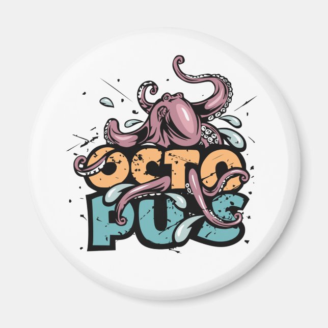 Paul Octopus Teckning Magnet (Framsidan)