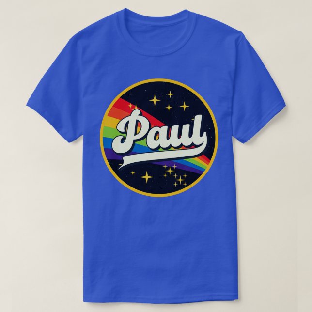 Paul Rainbow in Space Vintage Stil T Shirt (Design framsida)