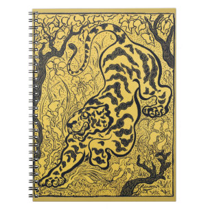 Paul Ranson Vintage Art Nouveau Gul Tigertryck Anteckningsbok