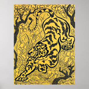 Paul Ransons tiger i Jungle - Retro Art Poster