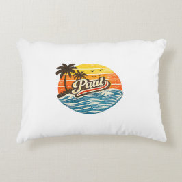 Paul Retro Solnedgång Namn Design Prydnadskudde