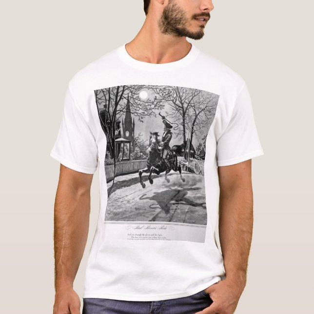 Paul Reveres Ride.  1775_Krig-bild Tee (Framsida)