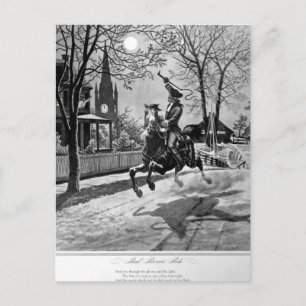 Paul Reveres Ride. 1775_Krig-bild Vykort
