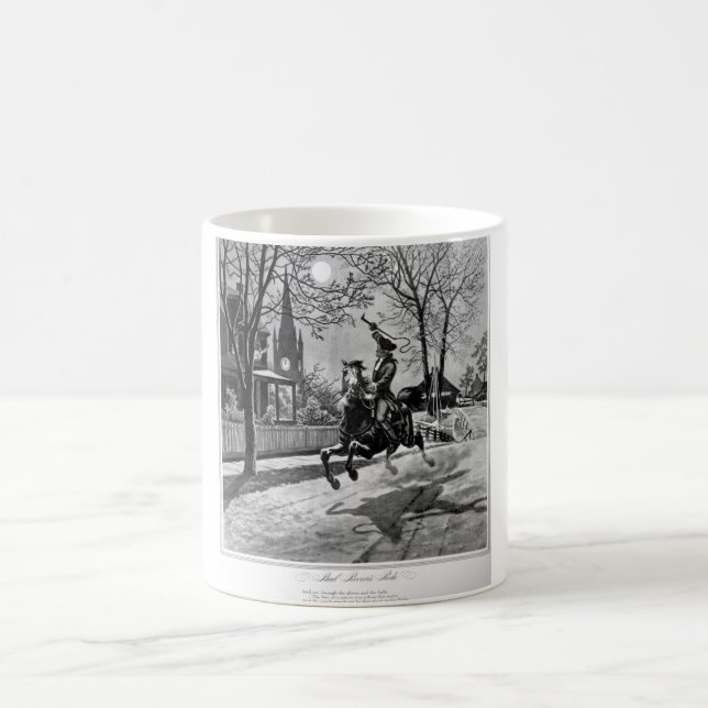 Paul Reveres ritt.  1775_War avbildar Kaffemugg (Center)