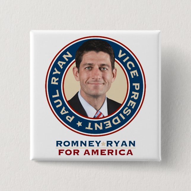 Paul Ryan 2012 kvadrerar kampanjen knäppas Knapp (Framsida)