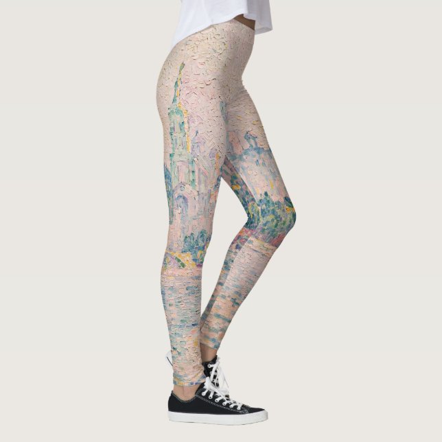 Paul Signac - Avignon, morgon Leggings (Höger)