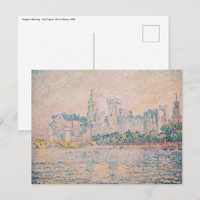 Paul Signac - Avignon, morgon Vykort (Fram/baksida)
