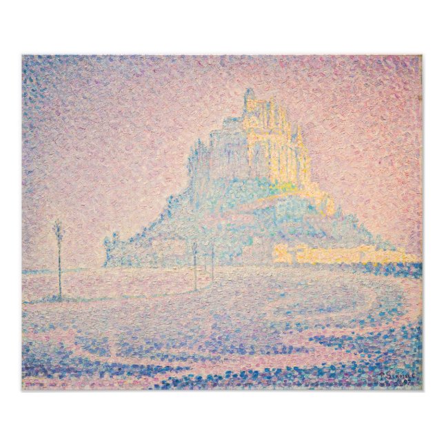 Paul Signac - berget Saint Michel Fog och Sol Fototryck (Framsidan)